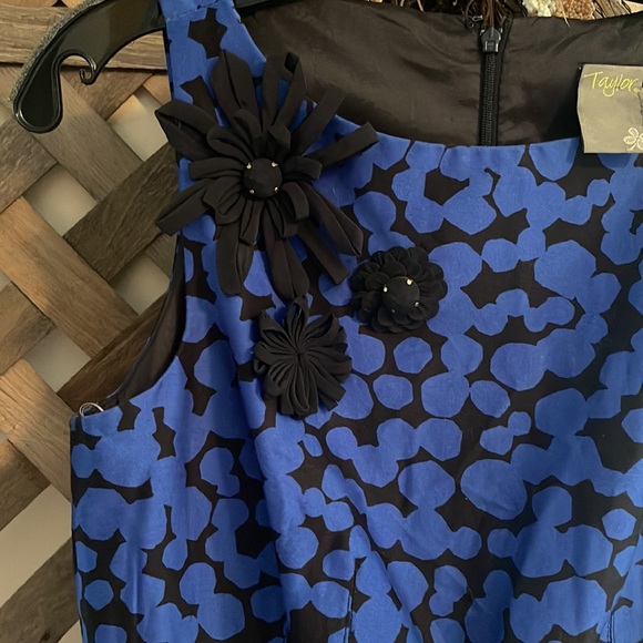 BNWT Women's Taylor Blue & Black Knee length Dress Size 6 - Picture 6 of 6
